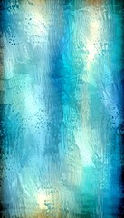 Fototapete - a textured abstract background with a gradient of blue and green hues, resembling water or a natural landscape The pattern is created by the overlapping of brushstrokes,