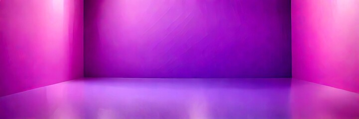 Poster - A minimalist room with a purple wall and a reflective floor, featuring a clean and uncluttered design