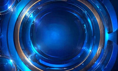 Leinwandbilder - a circular pattern with a gradient of blue and gold colors, creating a visually striking and abstract design