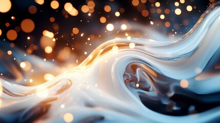 Canvas Print - A mesmerizing blend of flowing waves and shimmering lights, creating a captivating and dynamic visual experience.