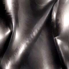 Fototapete - a close-up view shiny, metallic surface with a textured, crinkled appearance The surface has a dark, reflective color that creates a sense of depth and dimensionality