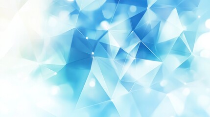 Wall Mural - abstract blue and white geometric background with bokeh.