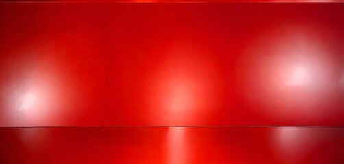 Poster - a red surface with a reflective, glossy finish, creating a sense of depth and dimension