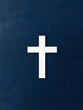 © PHOTOS  STORY - a simple navy blue and white cross symbol, elegantly positioned against a solid background.