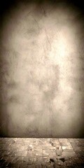Poster - A dark, textured wall with a cobblestone floor in the foreground