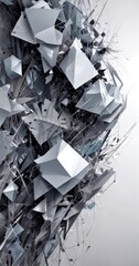 Leinwandbilder - a digital art piece featuring a complex arrangement of geometric shapes and lines, creating a visually striking and abstract composition