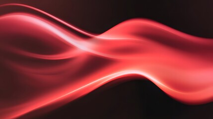Wall Mural - abstract red waves shimmer against a dark background, creating a dynamic, fluid visual effect that s