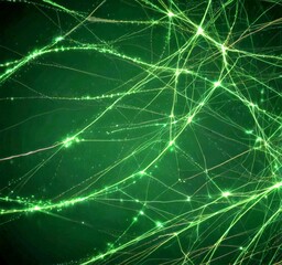Leinwandbilder - a complex network of interconnected lines and points of light, creating a visually striking abstract pattern