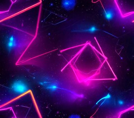 Aufkleber - a vibrant, abstract pattern of neon-colored lines and shapes against a dark background, creating a dynamic and visually striking composition