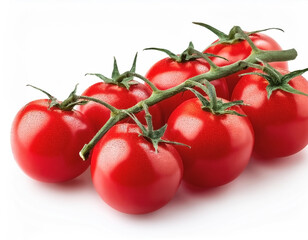 Red cherry tomatoes isolated on white background