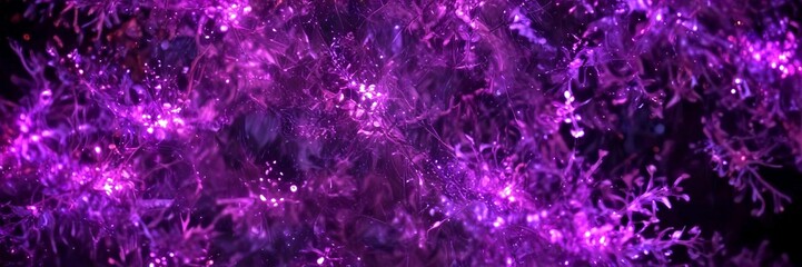 Aufkleber - a digital illustration tree with purple and blue lights, creating a dreamlike, ethereal atmosphere