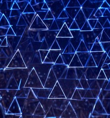 Fototapete - a dark background with numerous triangular shapes, each varying in size and color, creating a visually striking and abstract pattern