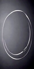 Leinwandbilder - A minimalist black and white featuring a circular shape with a thin line outline, set against a dark background