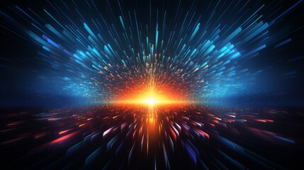 Canvas Print - dark red purple blue color light abstract pixels technology background. neural network ai generated 