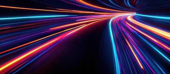 Canvas Print - Abstract Light Trails in Tunnel