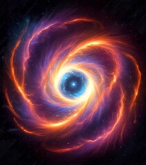 Leinwandbilder - a swirling cosmic phenomenon, featuring a bright blue and orange core surrounded by a vibrant display of swirling cosmic energy and light