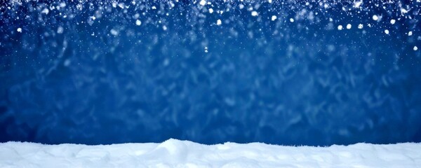 Aufkleber - Snowfall in a serene winter landscape, with a clear blue sky and a snow-covered ground