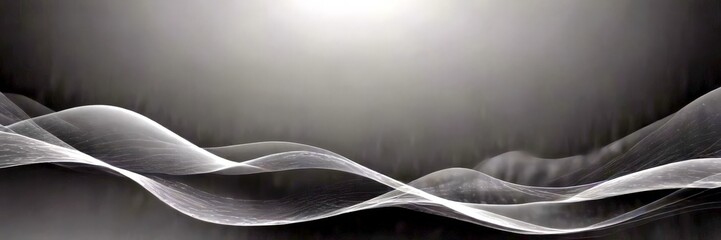 Fototapete - Abstract wave-like pattern in shades of gray and white, with a subtle gradient effect