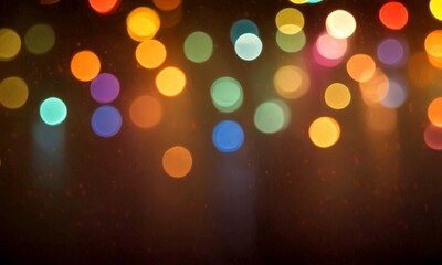 Fototapete - Colorful bokeh lights fill the frame, creating a vibrant and festive atmosphere