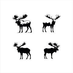 deer silhouette vector illustration, 