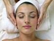 © KaroMaeckle - Relaxing Facial Massage Therapy SessionsClose-up images of women receiving soothing facial massage treatments, promoting relaxation and skincare wellness at a spa.