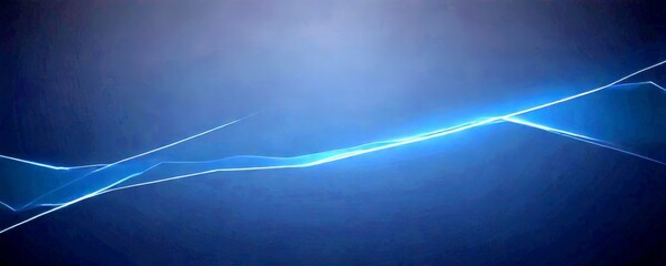 Poster - a dark background with a single, bright blue line that appears to be a lightning bolt, creating a sense of movement and energy