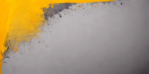 Poster - a close-up view textured surface with a yellow and gray paint stroke on the left side, creating a sense of depth and movement