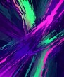 © Bualong - a digital illustration featuring a vibrant abstract composition of intersecting lines and splashes of color, predominantly in shades of purple, green, and