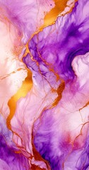 Fototapete - a vibrant abstract pattern with a blend of purple and gold hues, creating a dynamic and visually striking composition