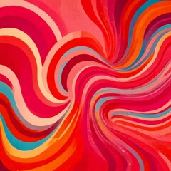 Leinwandbilder - a vibrant abstract pattern composed of overlapping curved lines in a variety of bright colors, including shades of pink, orange, yellow, and blue, creating a dynamic and
