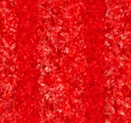 Poster - a vibrant mosaic composed of numerous small red triangles arranged in a random pattern, creating a visually striking and abstract design