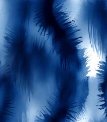 Poster - an abstract pattern of dark blue and white brushstrokes, creating a sense of movement and depth