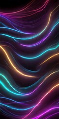 Leinwandbilder - a vibrant abstract pattern of multicolored lines and curves, creating a dynamic and visually striking composition