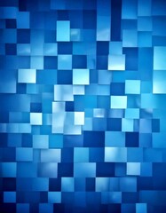 Leinwandbilder - a blue and white abstract pattern composed of numerous small square tiles arranged in a grid-like fashion The tiles vary in shades of blue and white, creating a visually