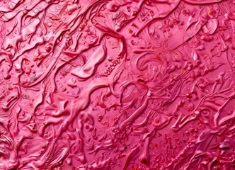 Leinwandbilder - a close-up view pinkish-red, textured surface with a variety of organic and inorganic elements, including small rocks, leaves, and other organic materials