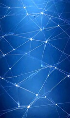 Fototapete - a complex network of interconnected lines and dots, resembling a spider web or a web of interconnected nodes, set against a dark blue background