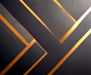 Leinwandbilder - a close-up view black and gold geometric pattern, with diagonal lines intersecting at various angles