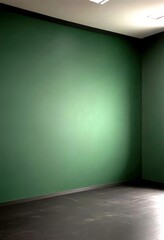 Leinwandbilder - a dark green wall with a black floor in a room with a white ceiling