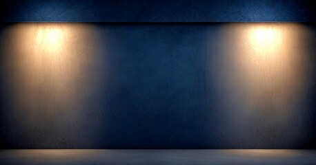 Fototapete - a dark, textured wall with two light sources positioned on either side, creating a dramatic and atmospheric lighting effect