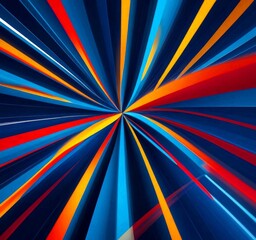 Fototapete - a vibrant abstract composition of intersecting lines in various colors, including red, orange, yellow, blue, and black, creating a dynamic and energetic visual effect