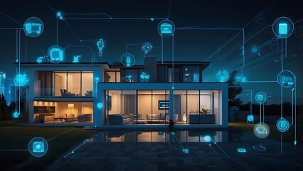 Augmented reality smart home blueprint for modern living.