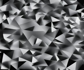 Leinwandbilder - a black and white abstract composition featuring a dense arrangement of overlapping triangular shapes, creating a sense of depth and complexity