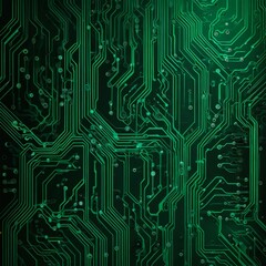 Aufkleber - a detailed view circuit board, with numerous green lines and dots representing the intricate connections and pathways of electronic components
