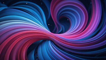 Poster - a swirling pattern of curved lines in various shades of blue, pink, and purple, creating a mesmerizing and abstract visual effect.