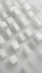 Leinwandbilder - a grid of white cubes, each varying in size, arranged in a diagonal pattern The cubes are slightly tilted, creating a sense of depth and dimensionality The