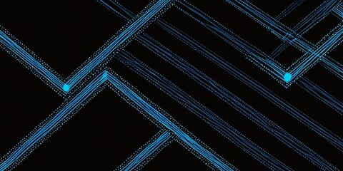 Poster - a black background with diagonal lines of varying thicknesses and a few small dots scattered throughout