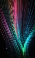 Leinwandbilder - a vibrant display of multicolored lines and lights, creating a mesmerizing and dynamic visual effect