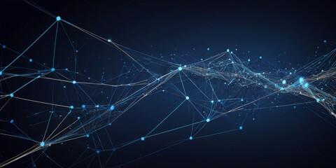 Fototapete - a digital illustration network of interconnected lines and dots, creating a sense of depth and complexity The lines and dots are arranged in a way