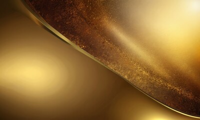 Fototapete - a golden, abstract background with a curved, metallic edge and a warm, golden glow