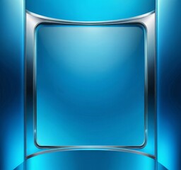 Leinwandbilder - a blue background with a metallic frame in the center, creating a clean and modern aesthetic